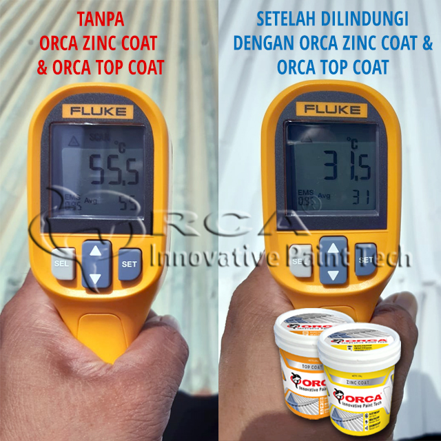 cat penolak panas dan cat peredam panas orca zinc coat dan orca top coat